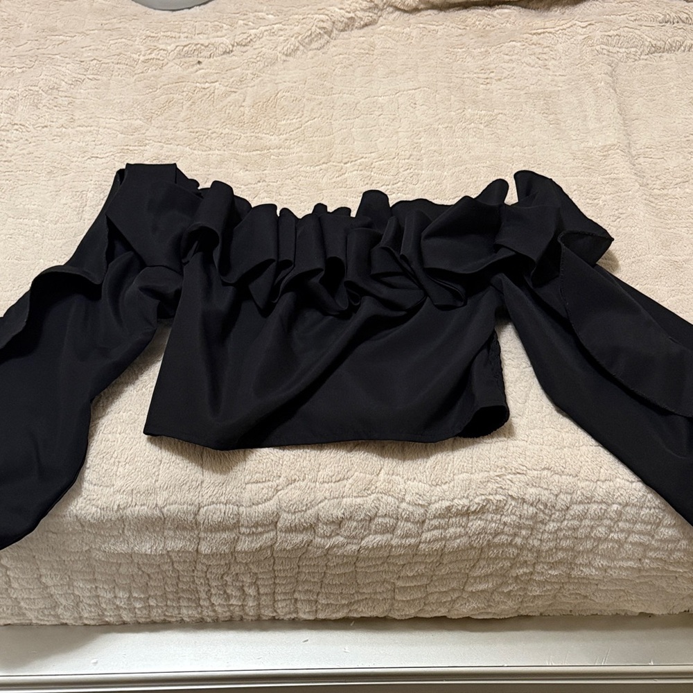 Elegant Black Off-Shoulder Women's Top